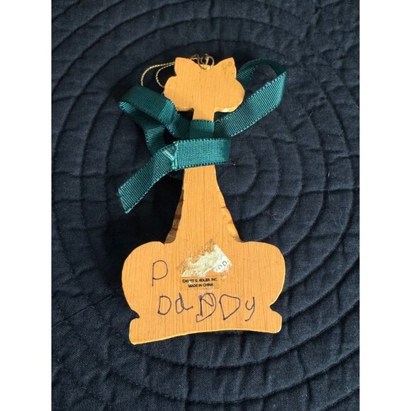 Striped Cat Christmas Ornament With Green Ribbon & Wreath - Picture 4 of 12